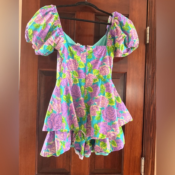 Vibrant Floral Preppy Dress - Picture 2 of 4